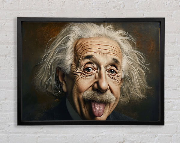 Albert Einstein Sticking Tongue Out Framed Print