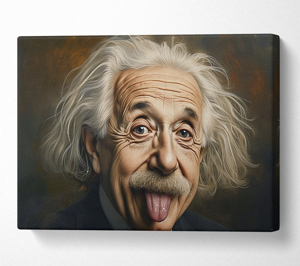  A Canvas Print of Albert Einstein Sticking Tongue Out Canvas Print