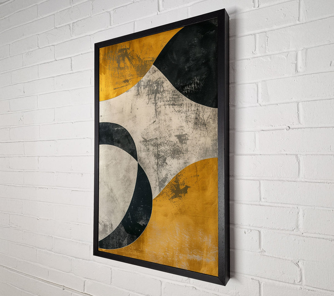  A Canvas Print of Golden Abstract Curves Canvas Art