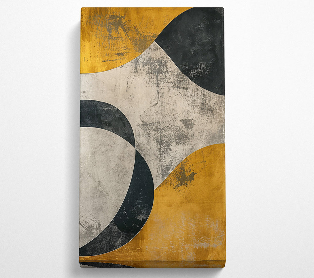  A Canvas Print of Golden Abstract Curves Canvas Art