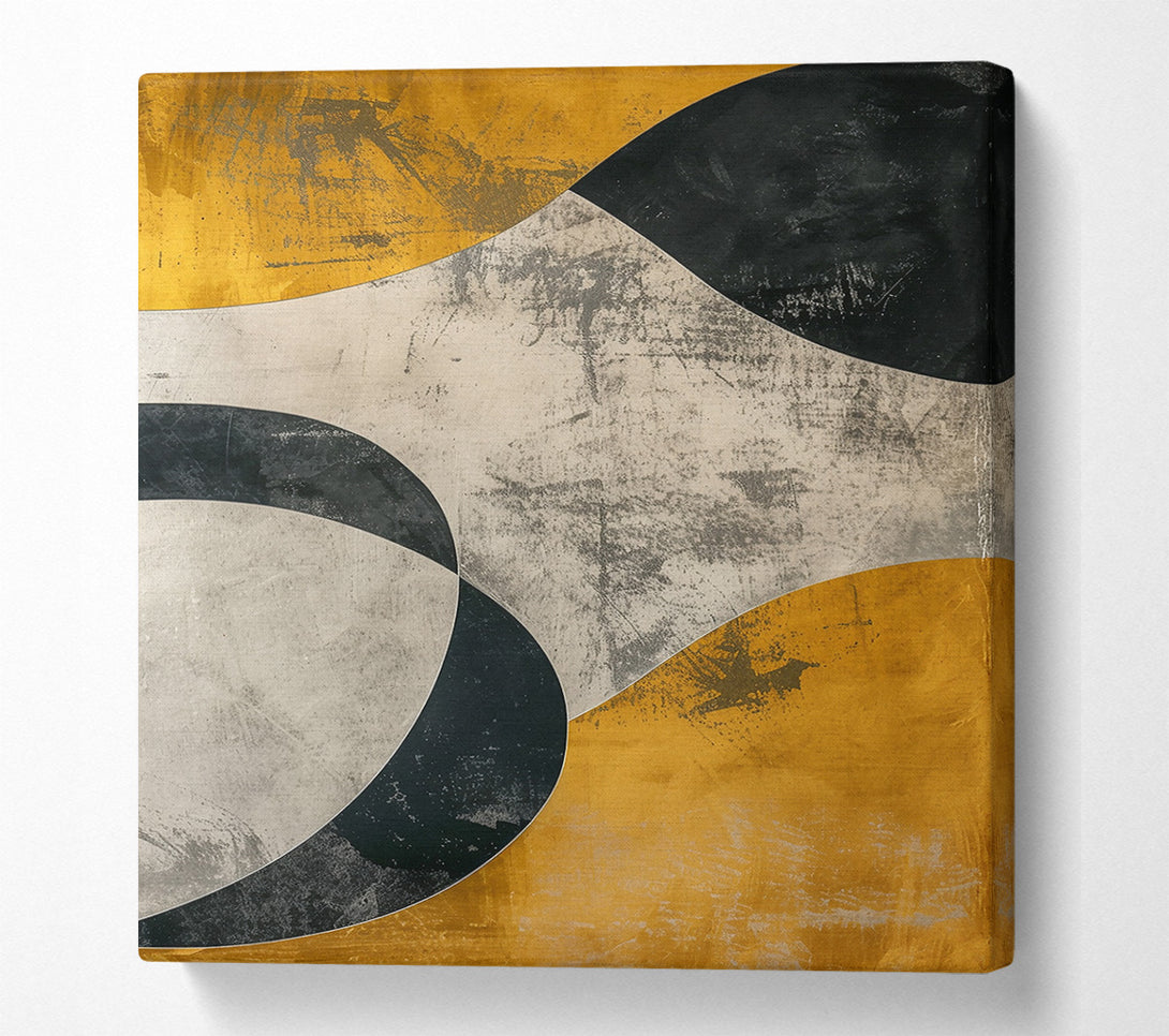  A Canvas Print of Golden Abstract Curves Canvas Art