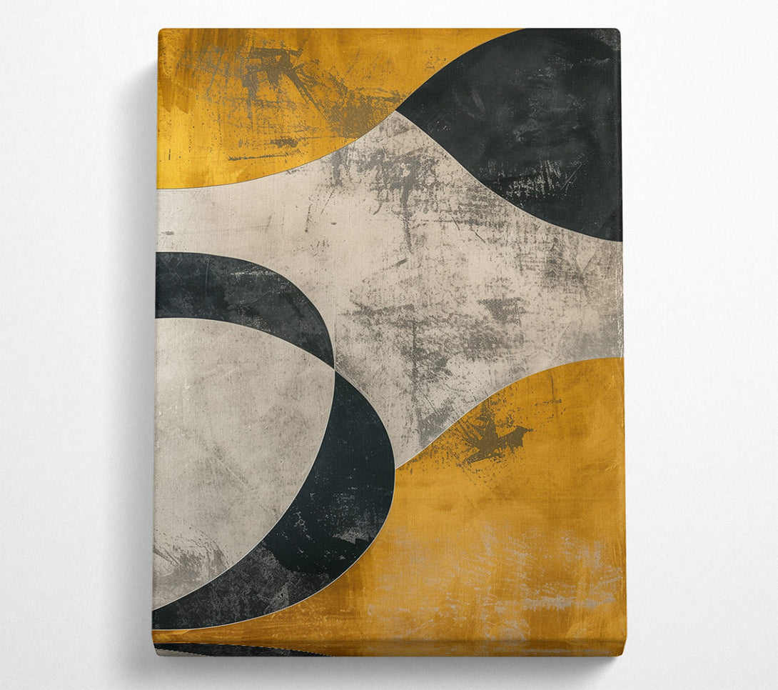  A Canvas Print of Golden Abstract Curves Canvas Art