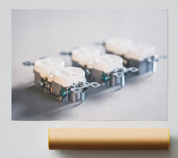 White Wire Network Giclee Print