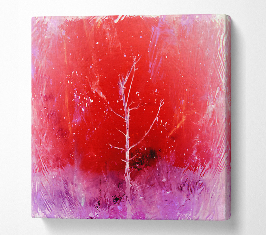  A Canvas Print of Crimson Tree Silhouette Canvas Art