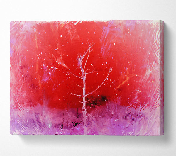  A Canvas Print of Crimson Tree Silhouette Canvas Art