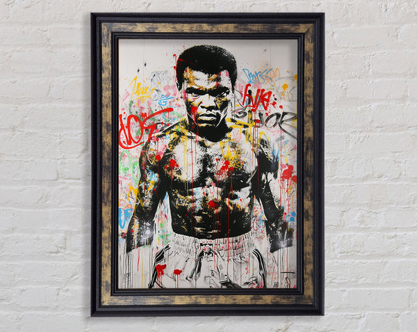 Muhammad Ali Graffiti Boxing Framed Print
