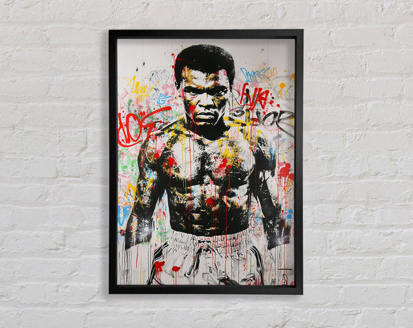 Muhammad Ali Graffiti Boxing Framed Print