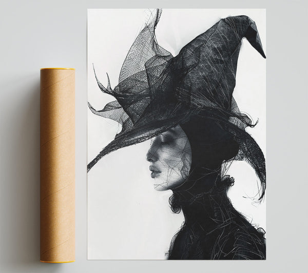 Black Veiled Beauty Giclee Print