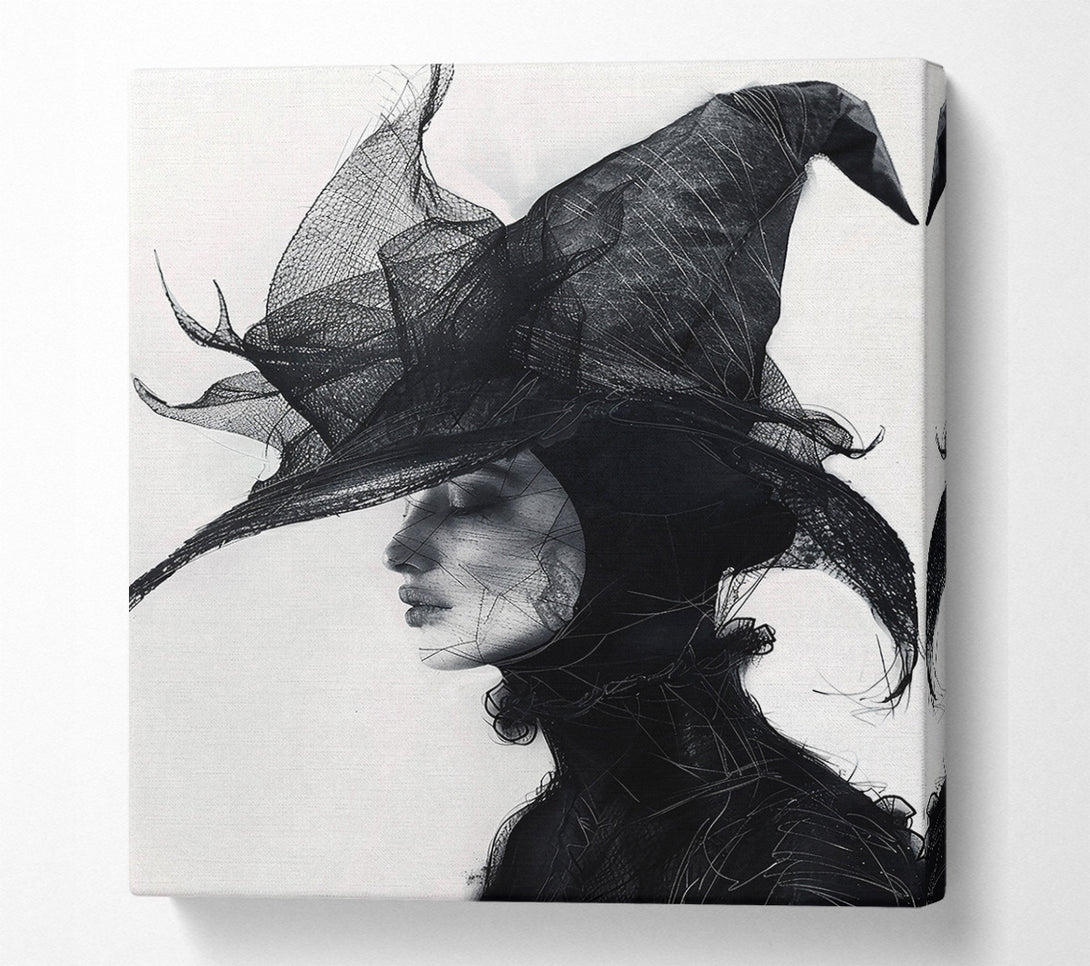 A Canvas Print of Black Veiled Beauty Canvas Wall Art