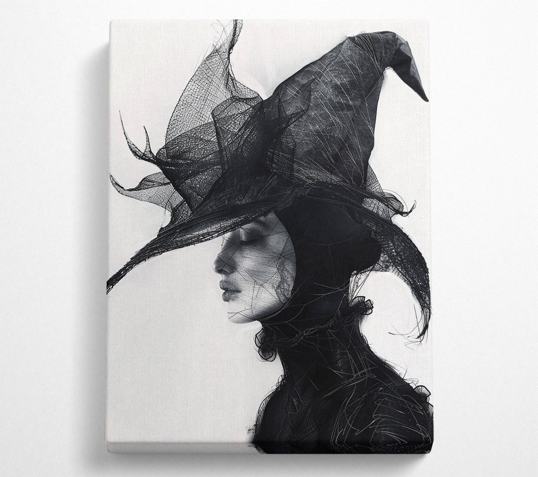  A Canvas Print of Black Veiled Beauty Canvas Wall Art