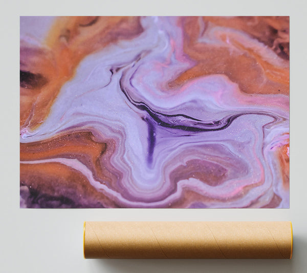 Purple Flowing Abstract Print