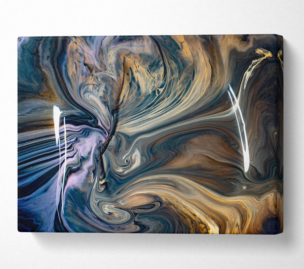  A Canvas Print of Oceanic Gold Swirls Canvas Print