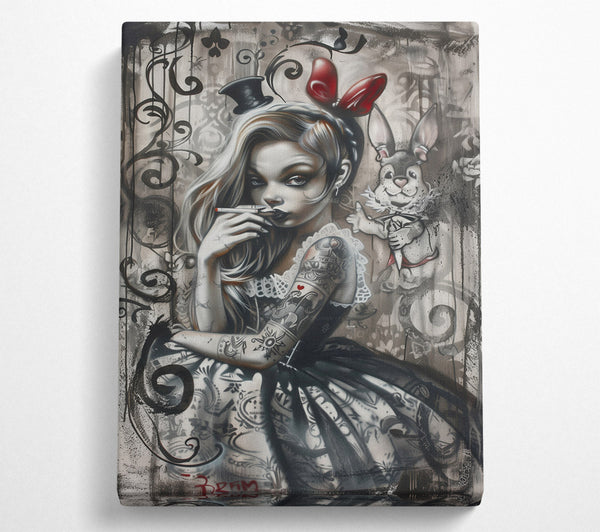  A Canvas Print of Alice In Wonderland Illustration Canvas Wall Art