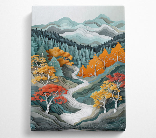  A Canvas Print of Teal Mountain Valley Canvas Print