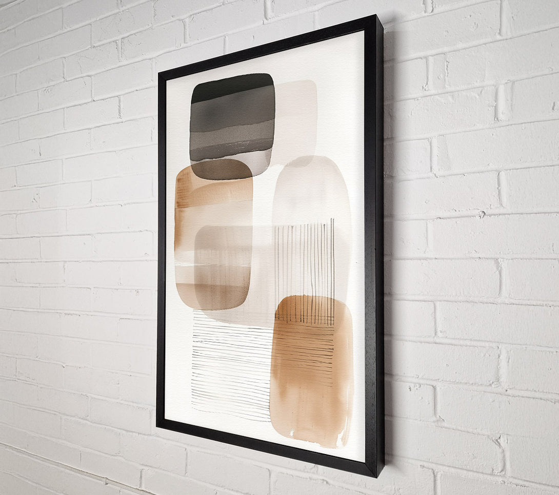  A Canvas Print of Tan And Grey Abstract Canvas Print