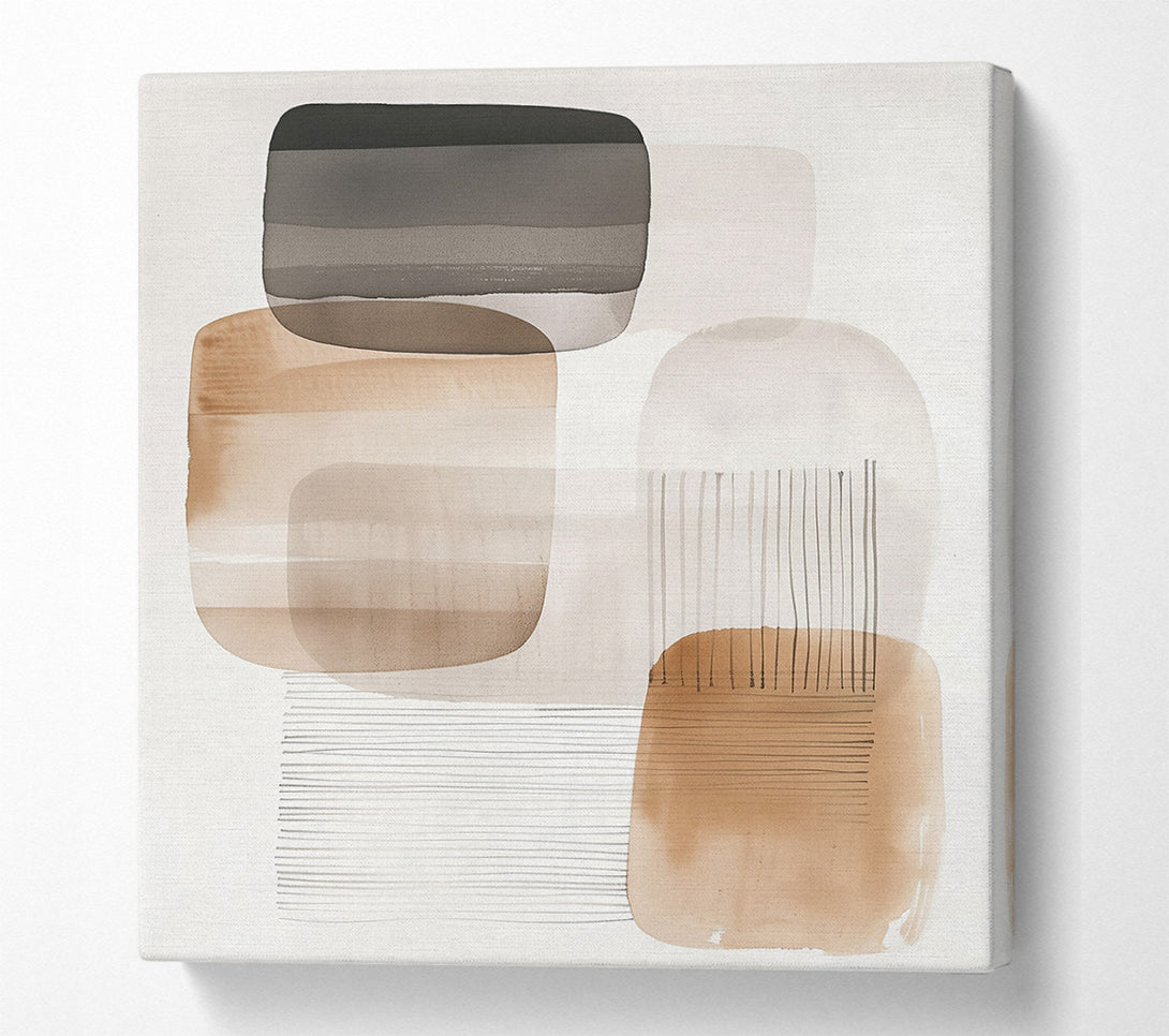  A Canvas Print of Tan And Grey Abstract Canvas Print