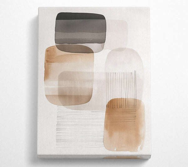  A Canvas Print of Tan And Grey Abstract Canvas Print