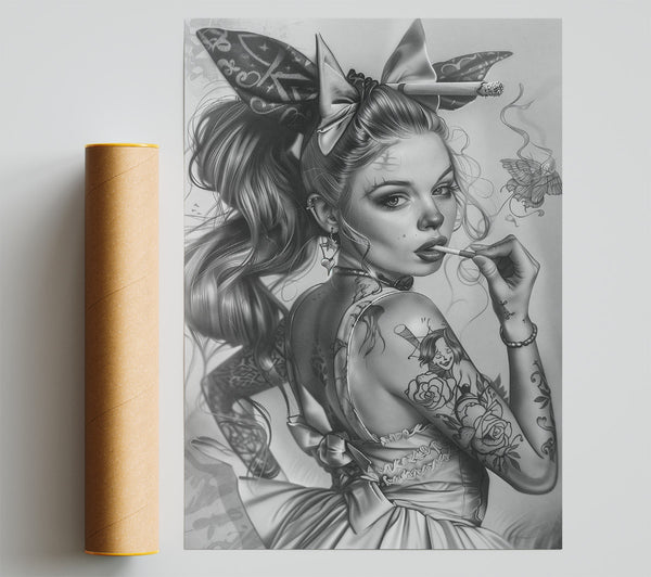 Alice In Wonderland Smoking Poster