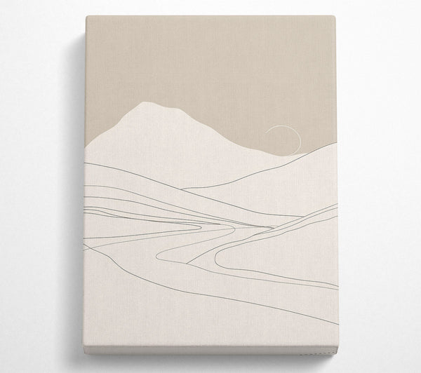  A Canvas Print of Beige Mountain Lines Canvas Wall Art