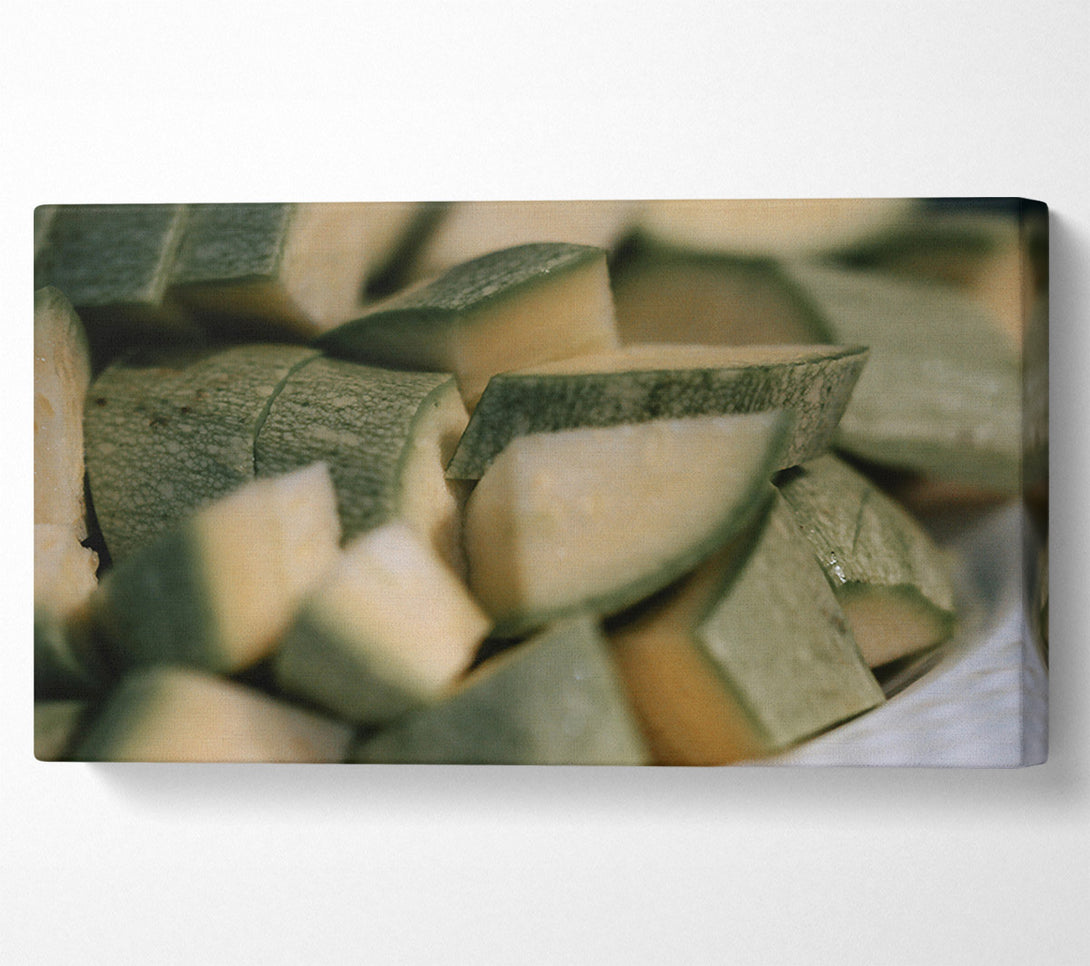  A Canvas Print of Green And White Slices Canvas Print