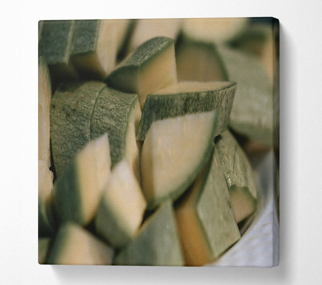  A Canvas Print of Green And White Slices Canvas Print