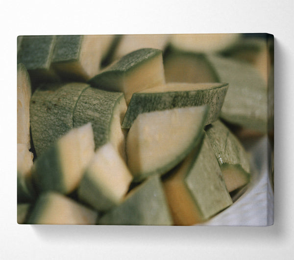  A Canvas Print of Green And White Slices Canvas Print