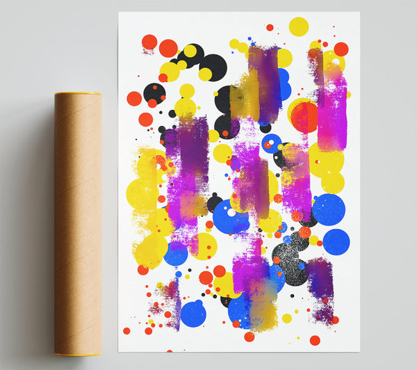 Purple And Yellow Drips Print