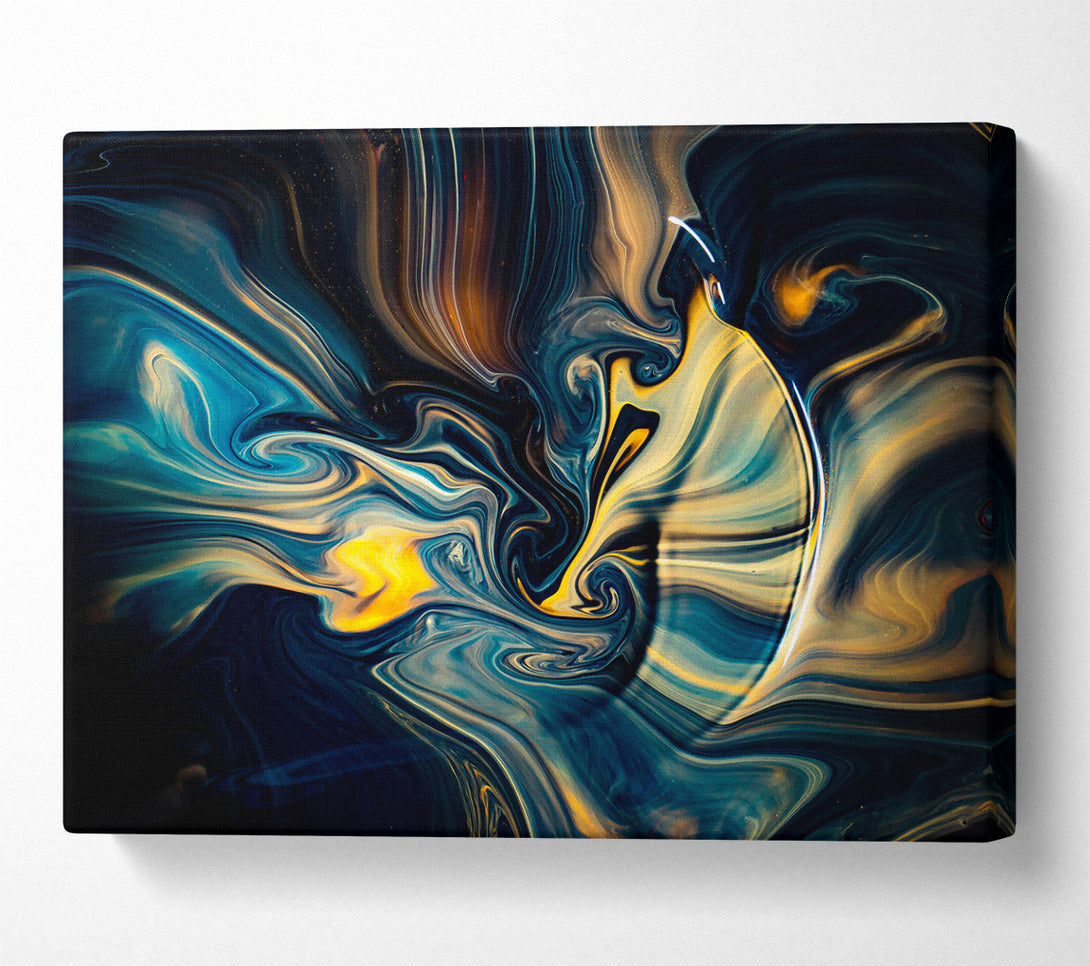  A Canvas Print of Azure Swirls And Gold Canvas Art