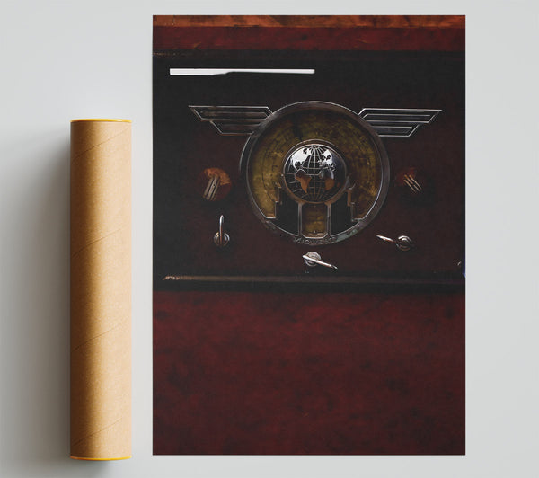 Crimson Radio Waves Print