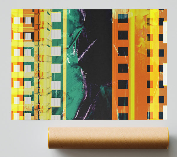 Orange Window Frames Poster