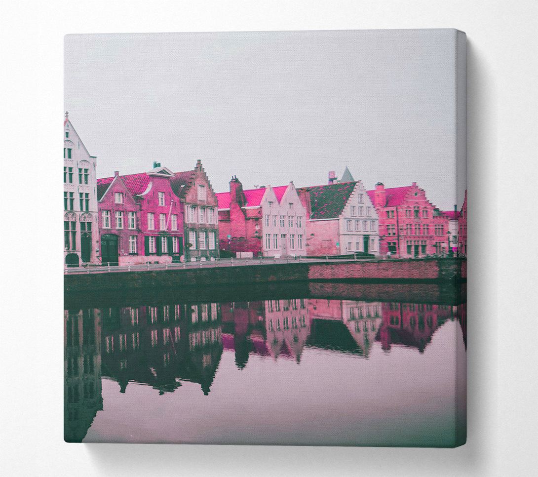  A Canvas Print of Amsterdam Canal Canvas Print