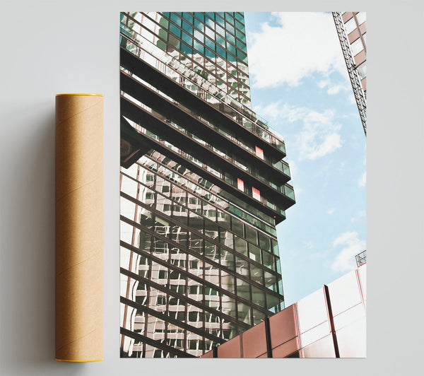 Steel And Sky Reflection Print