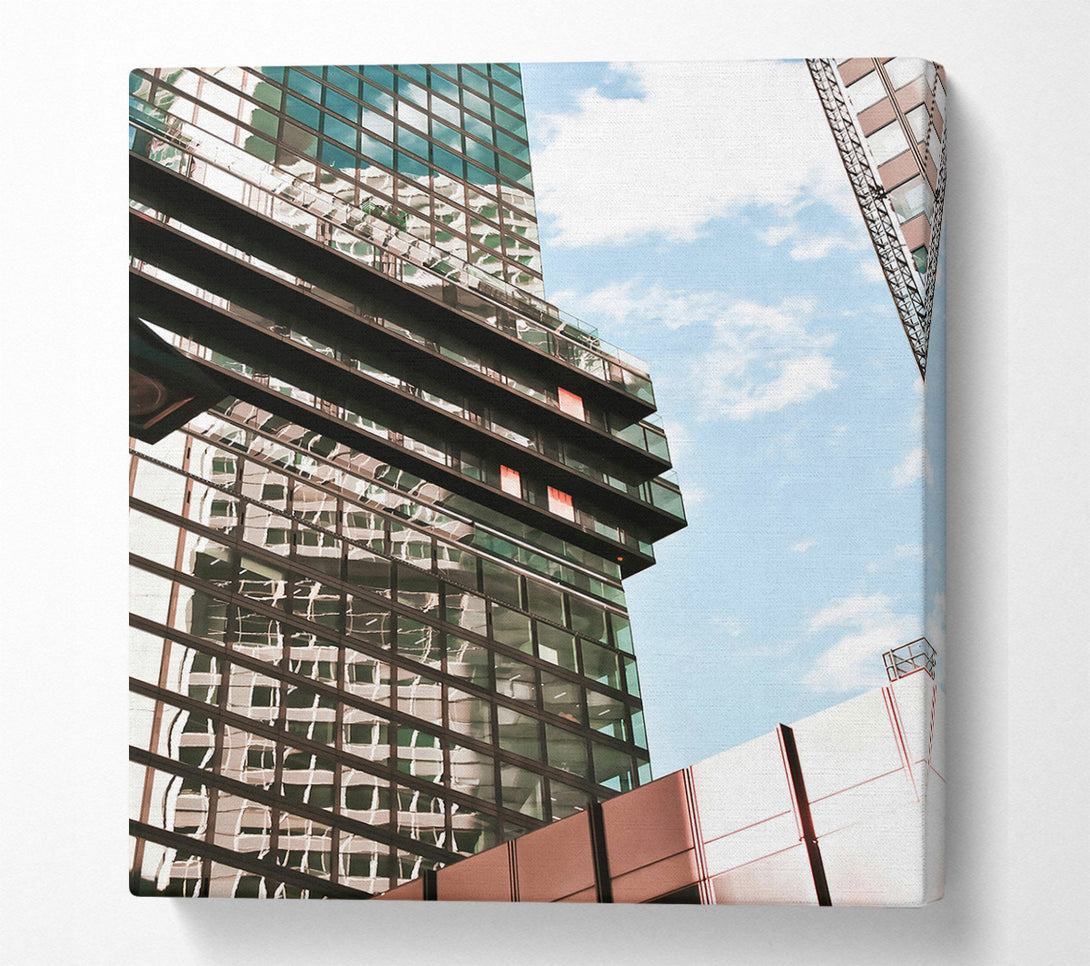  A Canvas Print of Steel And Sky Reflection Canvas Print