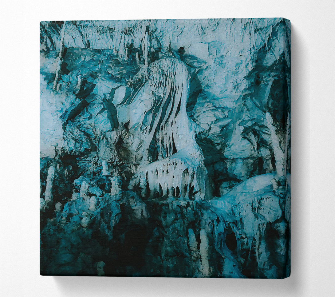 A Canvas Print of Teal Cave Formations Canvas Print