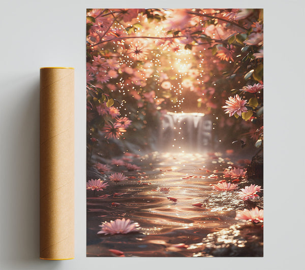 Golden Petal Stream Poster