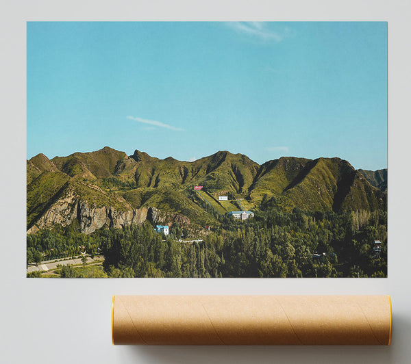 Azure Hillscape View Print
