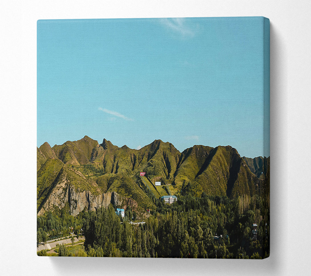  A Canvas Print of Azure Hillscape View Canvas Wall Art