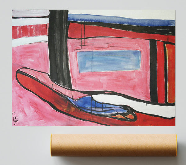 Pink And Blue Shapes Print