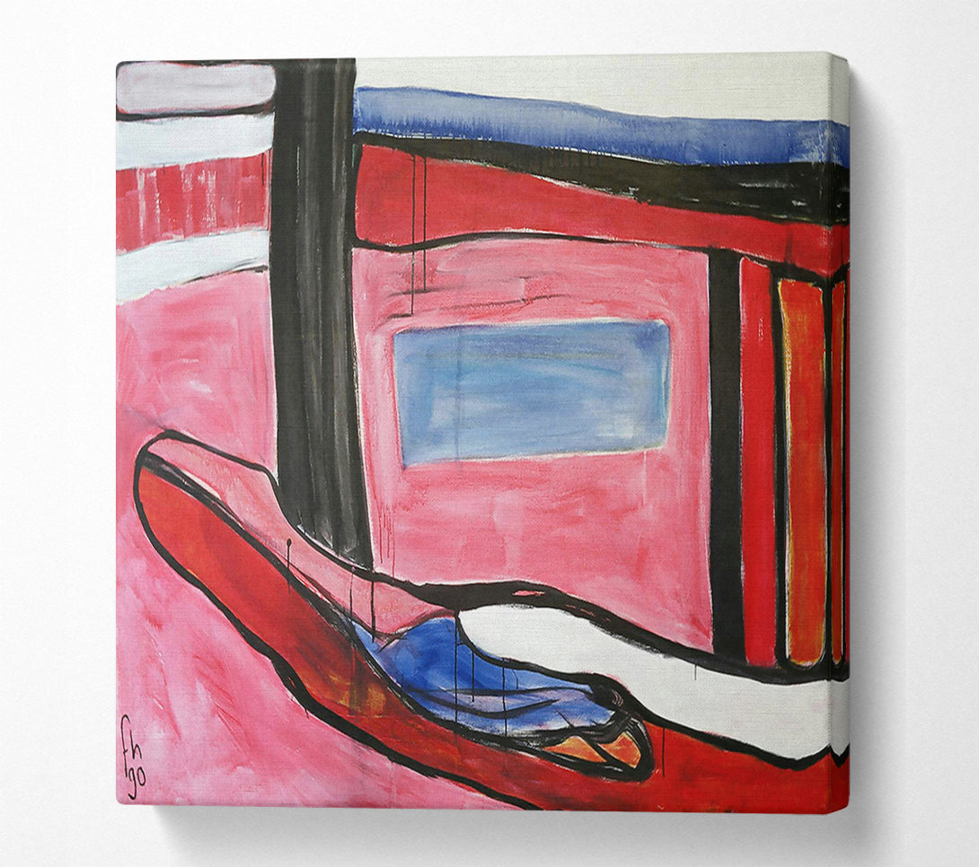 A Canvas Print of Pink And Blue Shapes Canvas Art