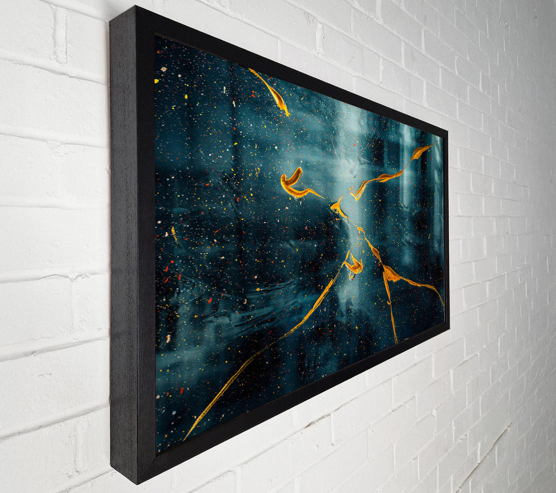  A Canvas Print of Azure Gold Streaks Canvas Print