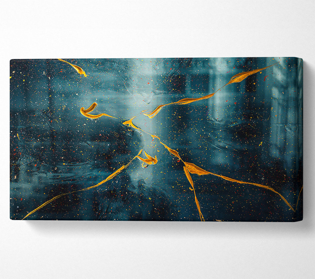  A Canvas Print of Azure Gold Streaks Canvas Print