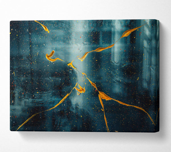  A Canvas Print of Azure Gold Streaks Canvas Print