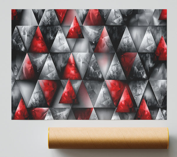 Crimson Geometric Symphony Giclee Print