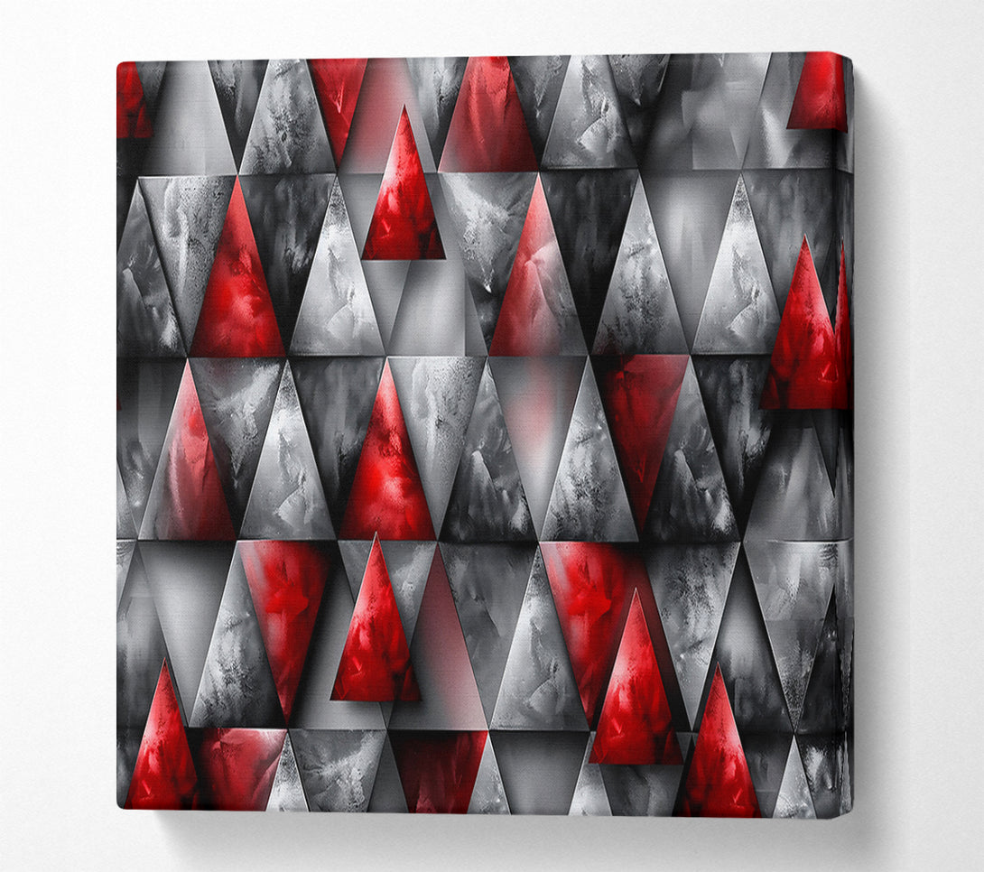  A Canvas Print of Crimson Geometric Symphony Canvas Wall Art