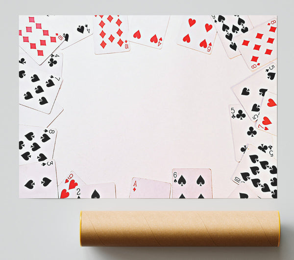 Red Scattered Cards Giclee Print