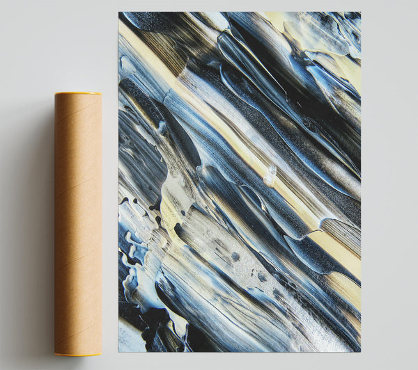 Black And Silver Swirls Print