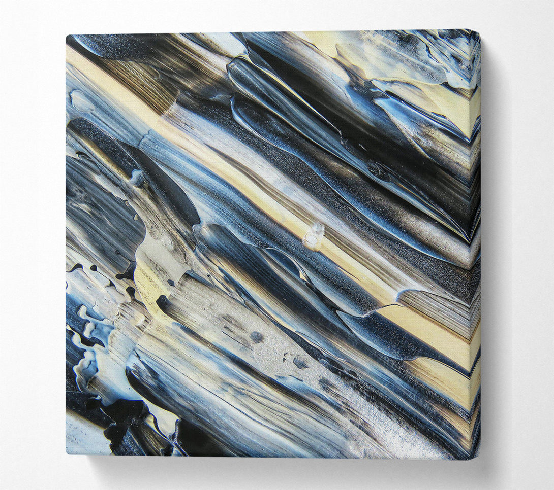  A Canvas Print of Black And Silver Swirls Canvas Print