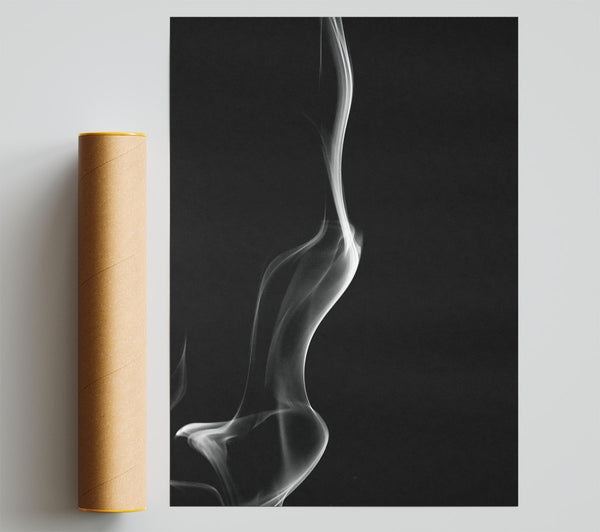 White Smoke Flowing Downward Print