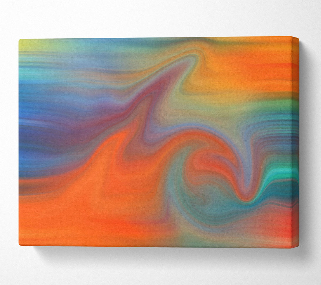  A Canvas Print of Orange Swirling Abstract Canvas Print