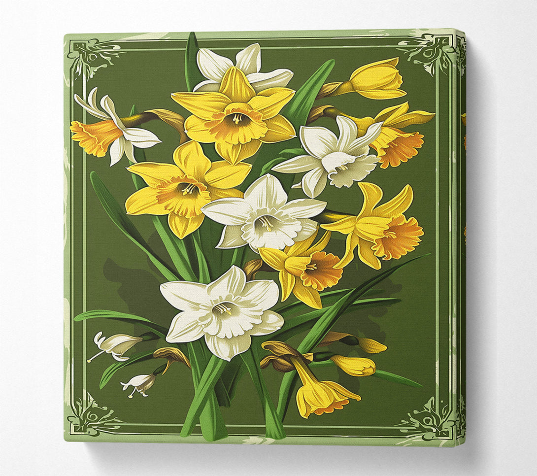  A Canvas Print of Antique Flowers Canvas Wall Art